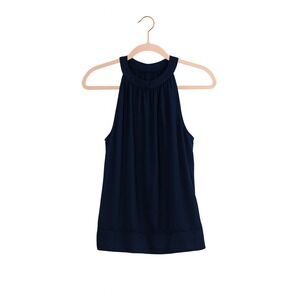 White House Black Market Navy Silky Halter Tank – Size 4 MSRP $55